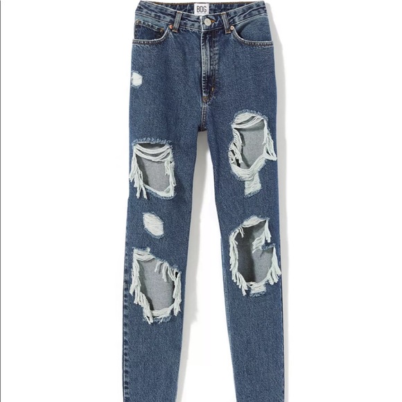 Urban Outfitters Denim - Blue ripped boyfriend jeans from urban outfitters